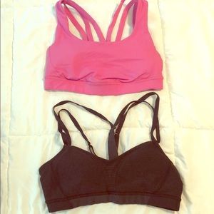 Two Lululemon sports bras